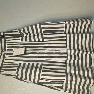 Who What Wear black and white striped full skirt